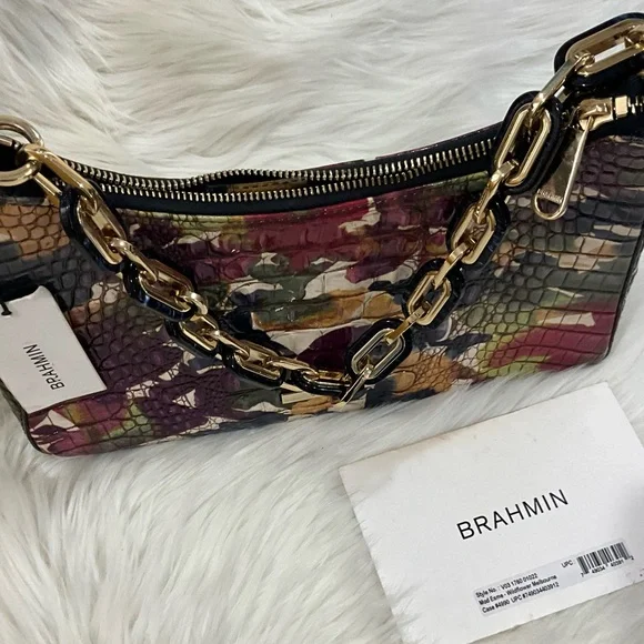 BRAHMIN Wildflower Melbourne - Leather Satchel/Shoulder purse. - Picture 6 of 6